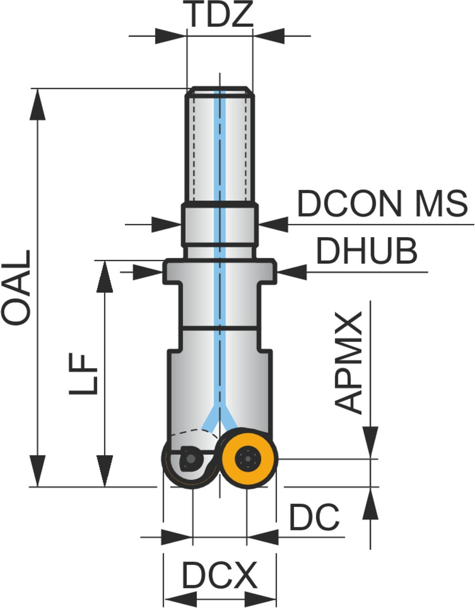 Dormer Pramet Kopier-Planfräser ISO 10E2R020M06-SRD05-CF, 6,5 mm Schaft, 10 mm Schneid-Durchmesser, mit Wendeplatte