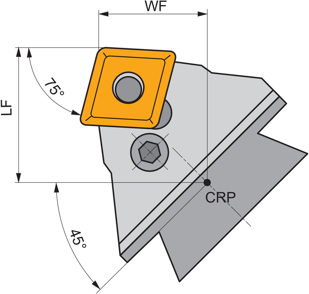 PRAMET Schwerlast-Drehkopf ISO KHP-CBNL 25 Funktions-L. 47mm Linkslauf