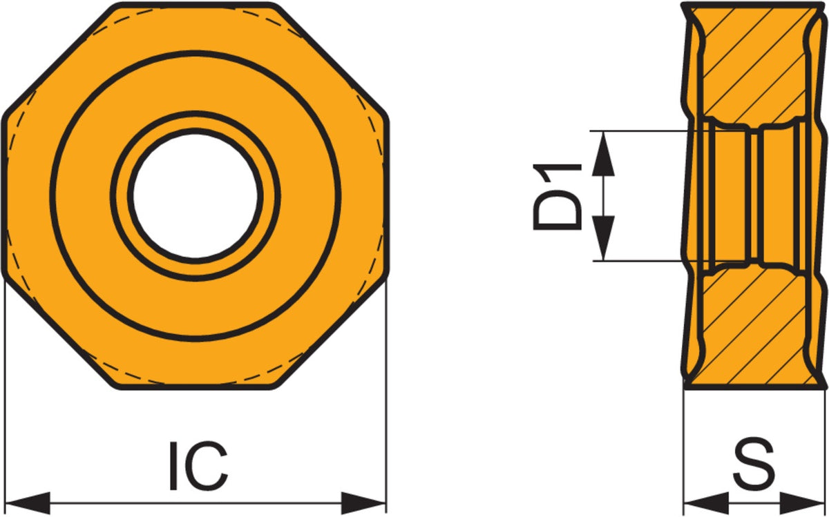 PRAMET Fräswendeschneidplatte ONMX 060508SR-F:8215 – 10 Stück, PVD-beschichtet, oktagonal