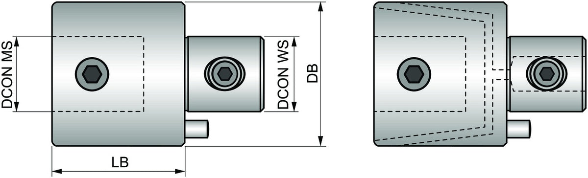 PRAMET Verlängerungsadapter ISO P 027 030, 15 mm Spann-Ø, 30 mm Überstand