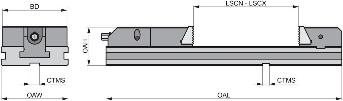 PRAMET Präzisionsschraubstock ISO MVM-ATI.125.410 – 345 mm, mechanisch, 125 mm Grundkörper