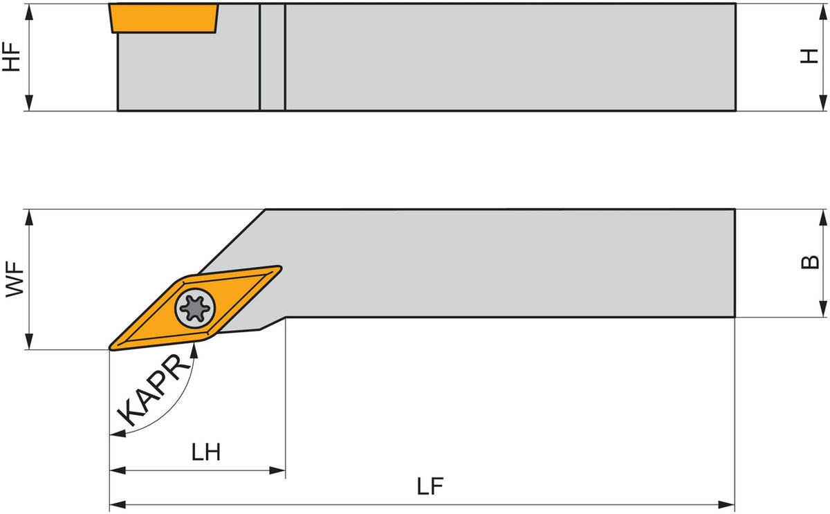 PRAMET Drehwerkzeughalter ISO SVXBL 1212 F 11 – Linkslauf, 80 mm, Schraubklemmung