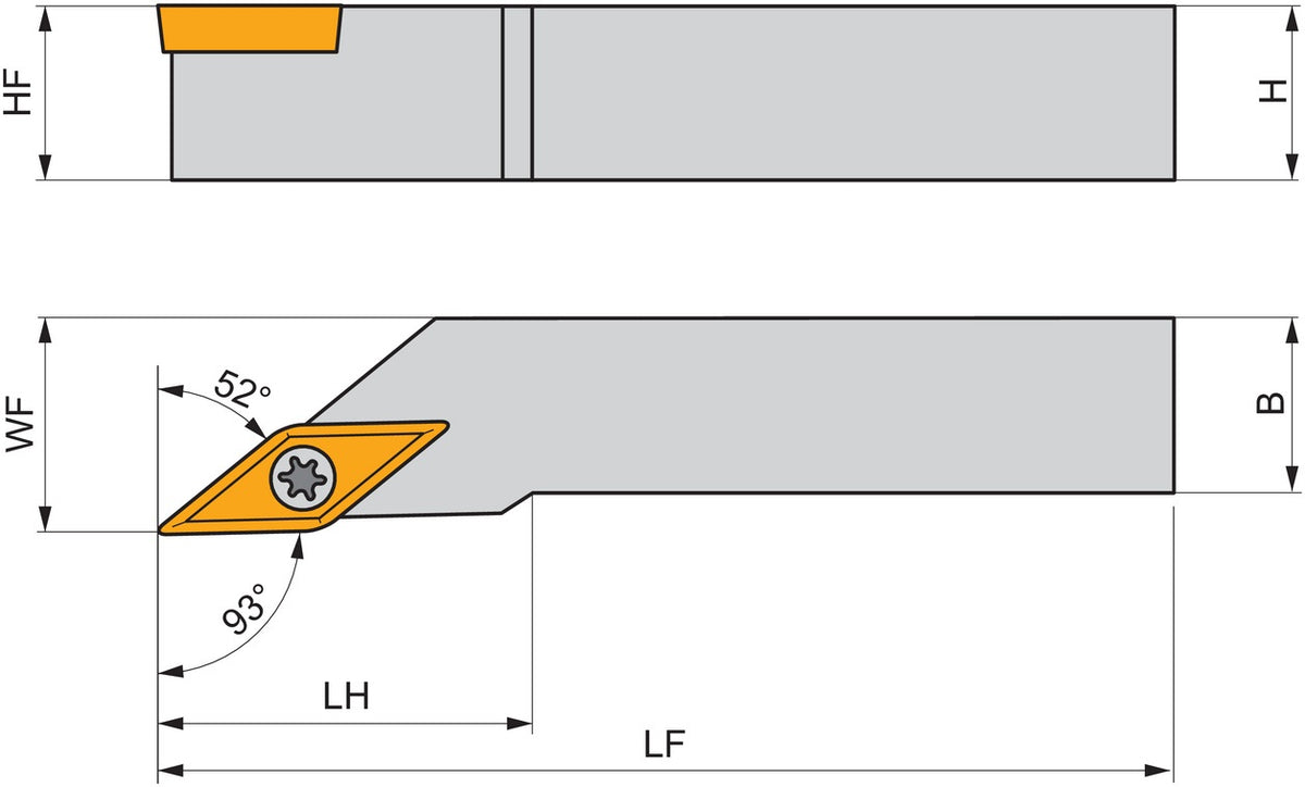 PRAMET Drehwerkzeughalter ISO SVJBL 1212 F 11 – Linkslauf, 80 mm, Schraubklemmung