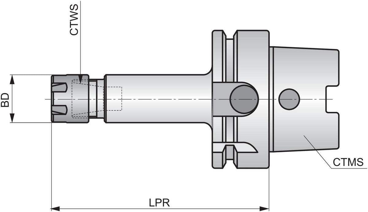 PRAMET ER Mini-Spannzangenfutter ISO HSK.63A-CCM.ER11.100 D. 7mm – Auskraglänge 100 mm