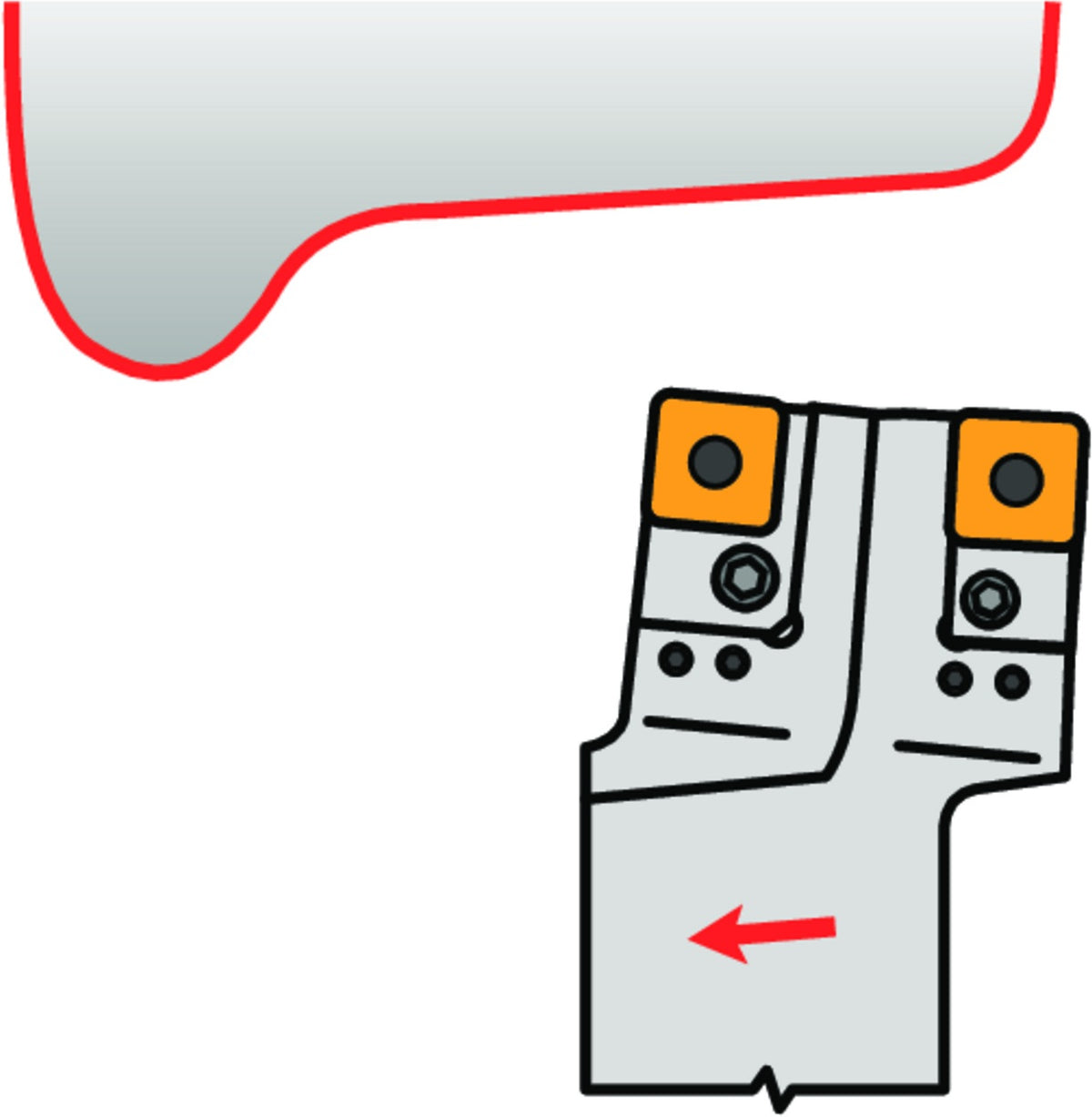 DORMER PRAMET Kassette ISO KTP-SANL 19 Funktions-L. 43 mm für Radsatzbearbeitung Linkslauf