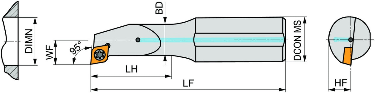 PRAMET Bohrstange ISO E0608H-SELPL 05 D.8mm Linkslauf – Schraubklemmung für EP.. 0502.. Wendeschneidplatten