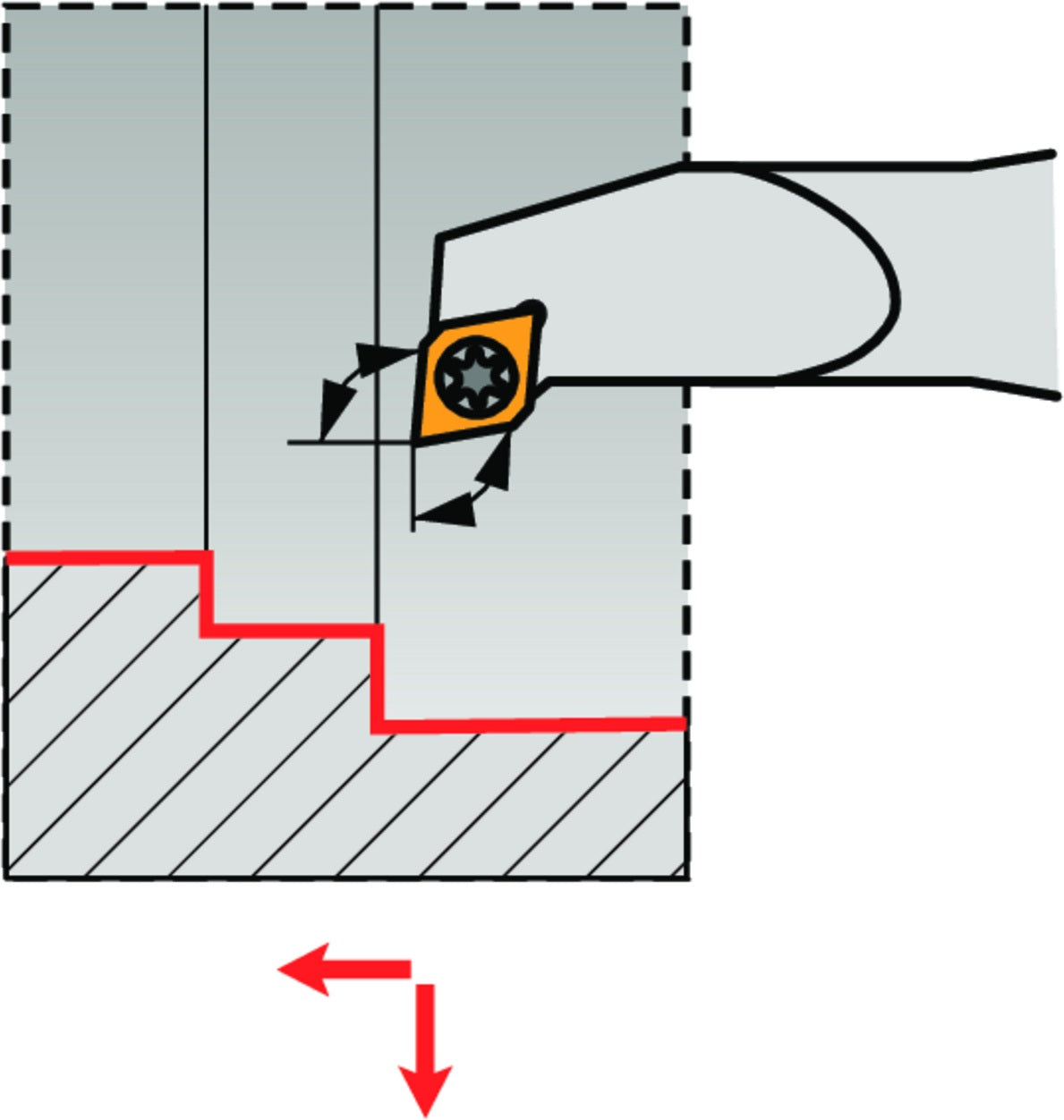 PRAMET Bohrstange ISO E0608H-SELPL 05 D.8mm Linkslauf – Schraubklemmung für EP.. 0502.. Wendeschneidplatten