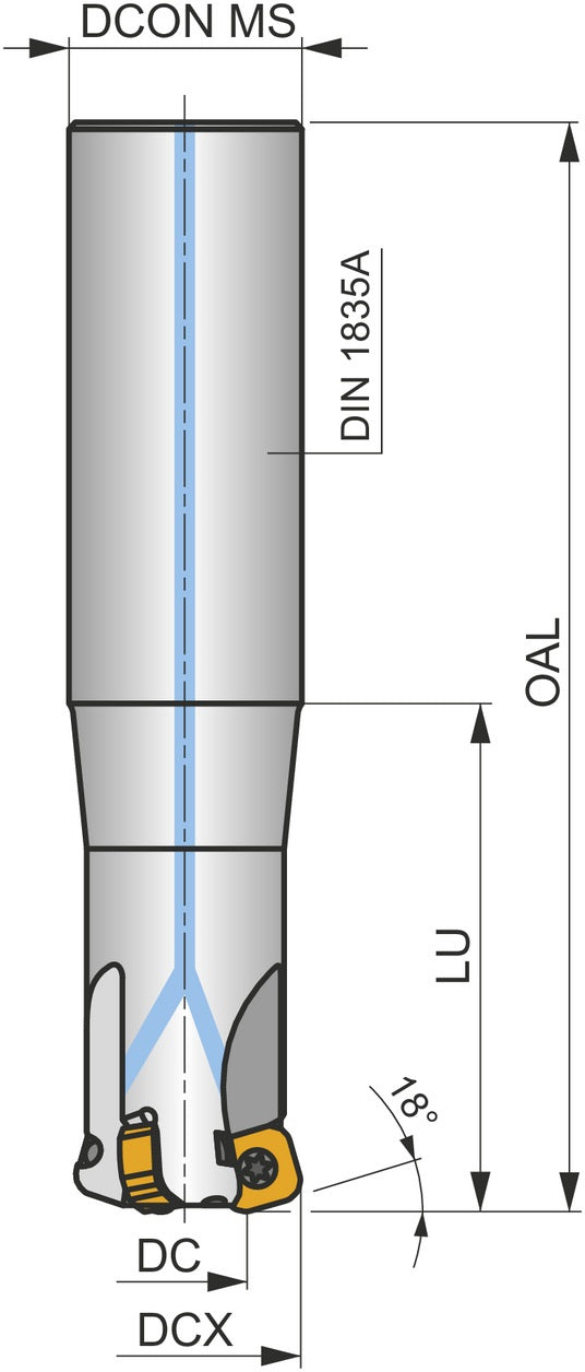 PRAMET Hochvorschubfräser 100A08R-SMOSN11-C D.32mm Rechtslauf Schneid-D.100mm