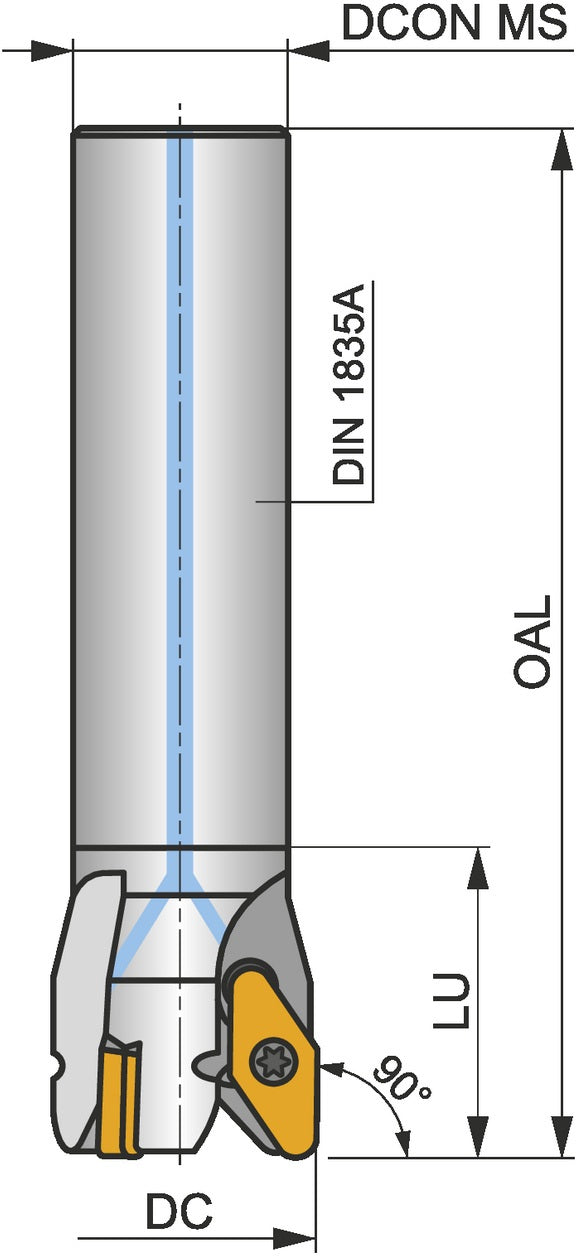 PRAMET Schulterfräser ISO 50A03R-S90VC22C D.22mm Rechtslauf Schneid-D.50mm