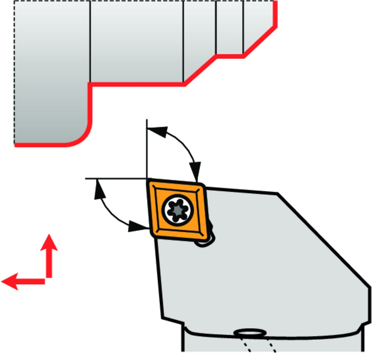 PRAMET Klemmhalter ISO C3-SCLCL-22040-09 mit Polygonkupplung, 32 mm, Linkslauf