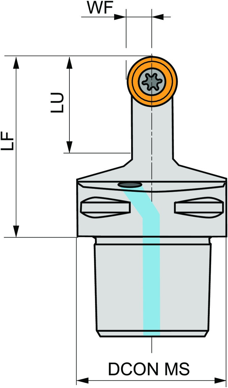 PRAMET Klemmhalter ISO C4-SRDCN-00050-12A Ø 40 mm mit Polygonkupplung