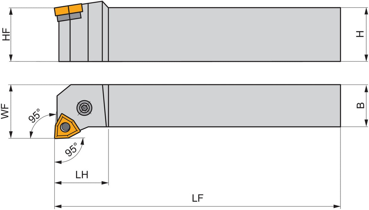 PRAMET Drehwerkzeughalter ISO PWLNL 1616 H 0604 – Linkslauf, 100 mm, für WN.. 0604.. Wendeschneidplatten