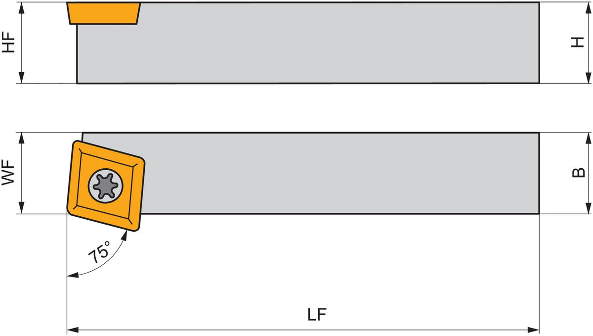 PRAMET Drehwerkzeughalter ISO SCBCL 1616 H 09 – Linkslauf, 100 mm, Schraubklemmung
