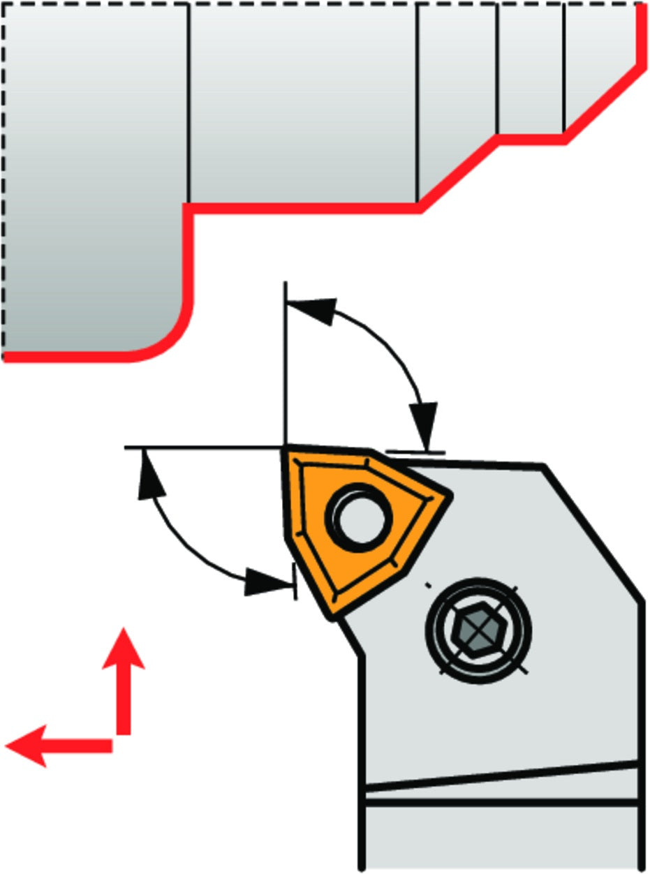 PRAMET Drehwerkzeughalter ISO PWLNL 1616 H 0604 – Linkslauf, 100 mm, für WN.. 0604.. Wendeschneidplatten