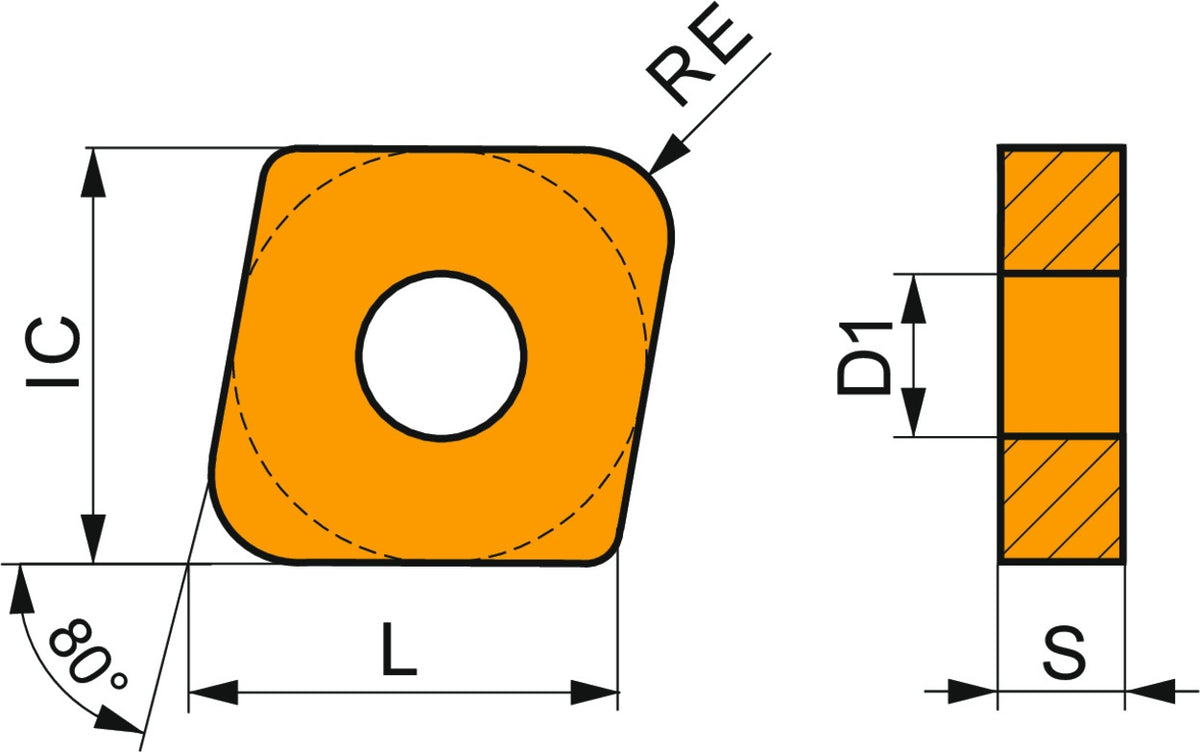 PRAMET Drehwendeschneidplatte CNMX 190740SN-RF:T5315 – 80° Rhombisch, MT-CVD beschichtet