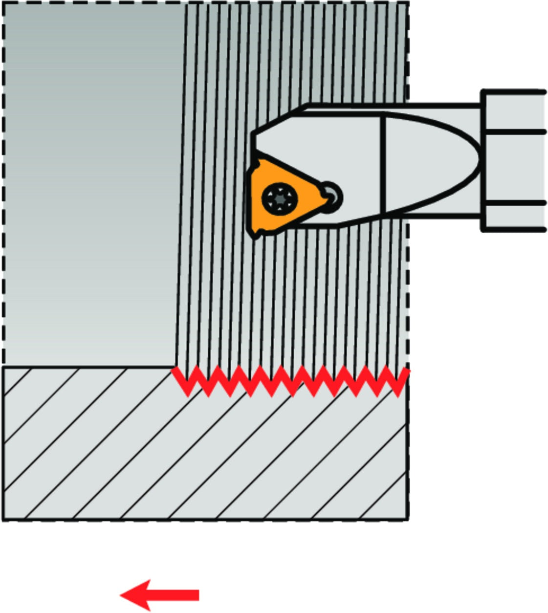 PRAMET Bohrstange ISO SIL 0010 K 11-0 Ø16 mm Linkslauf für Innengewinde und Einstiche