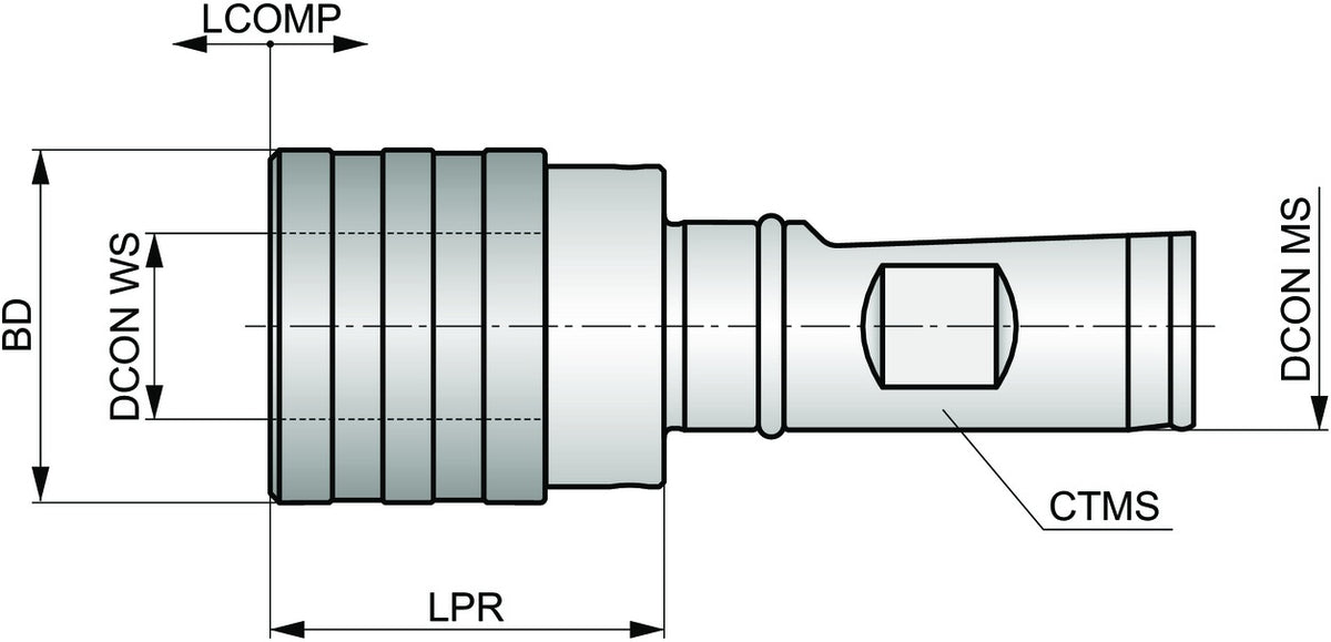 PRAMET Gewindeschneid-Schnellwechselfutter ISO AW.20-QTCC.M3.M14 mit Wedon-Schaft, 20 mm