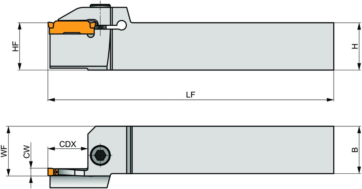 Dormer Pramet PRAMET Planeinstech-Werkzeug GL3-S2020KFR-12 Rechtslauf 12mm Einstechtiefe