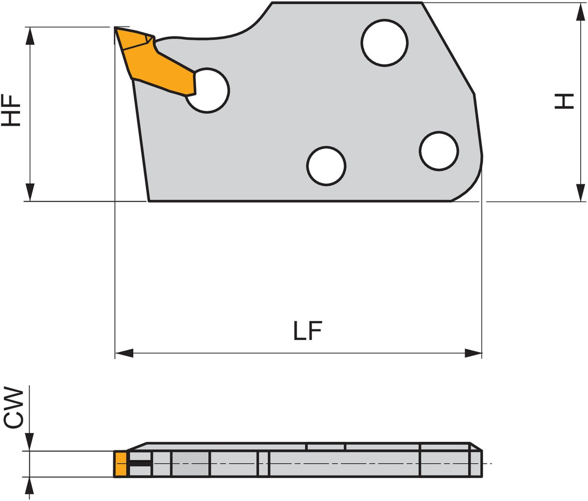 PRAMET Modulares Stechschwert ISO XLXFL 250220-3.00-100 Einstechtiefe 20 mm Linkslauf