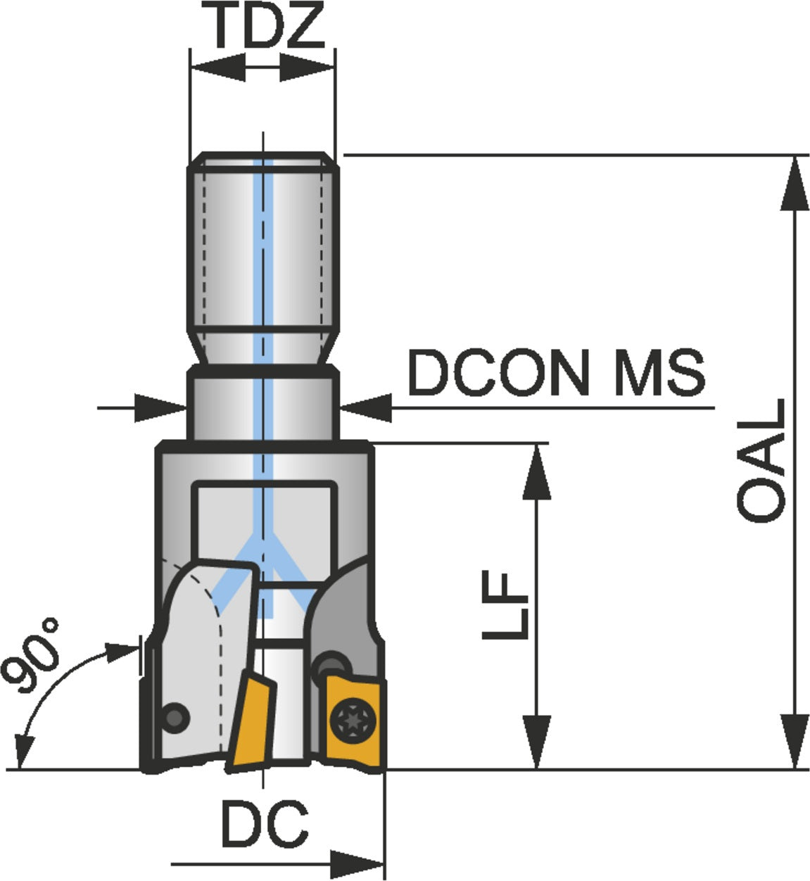 PRAMET Schulterfräser ISO 12A2R020M06-SAD07D-C D.6,5mm Rechtslauf Schneid-D.12mm