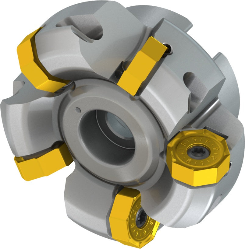 PRAMET Planfräser ISO 100A08R-S45ON06-C D.32mm Schneid-D.110,8mm – Doppelt negative Geometrie, 8 Wendeplatten