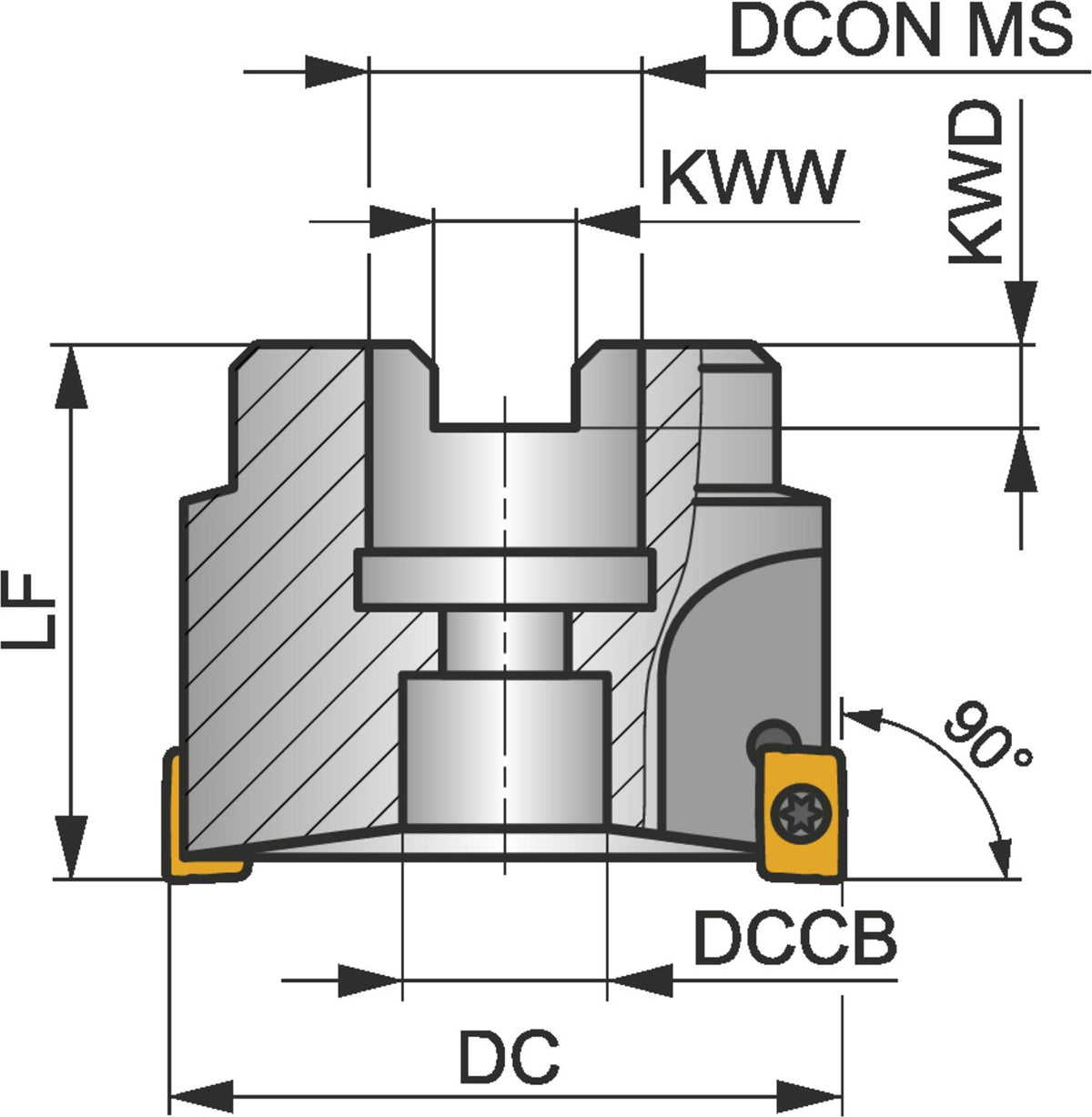 PRAMET Schulterfräser ISO 40A4R-S90AP16D – Ø 40 mm, Rechtslauf, 90° Anstellwinkel