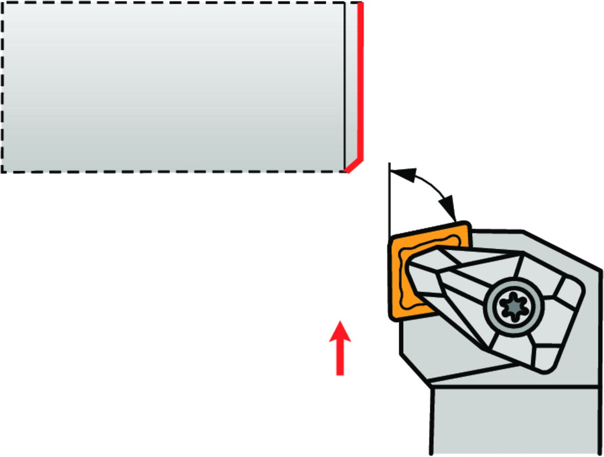 PRAMET Drehwerkzeughalter ISO DCKNL 2525 M 12 – Linkslauf, 150 mm Funktionslänge