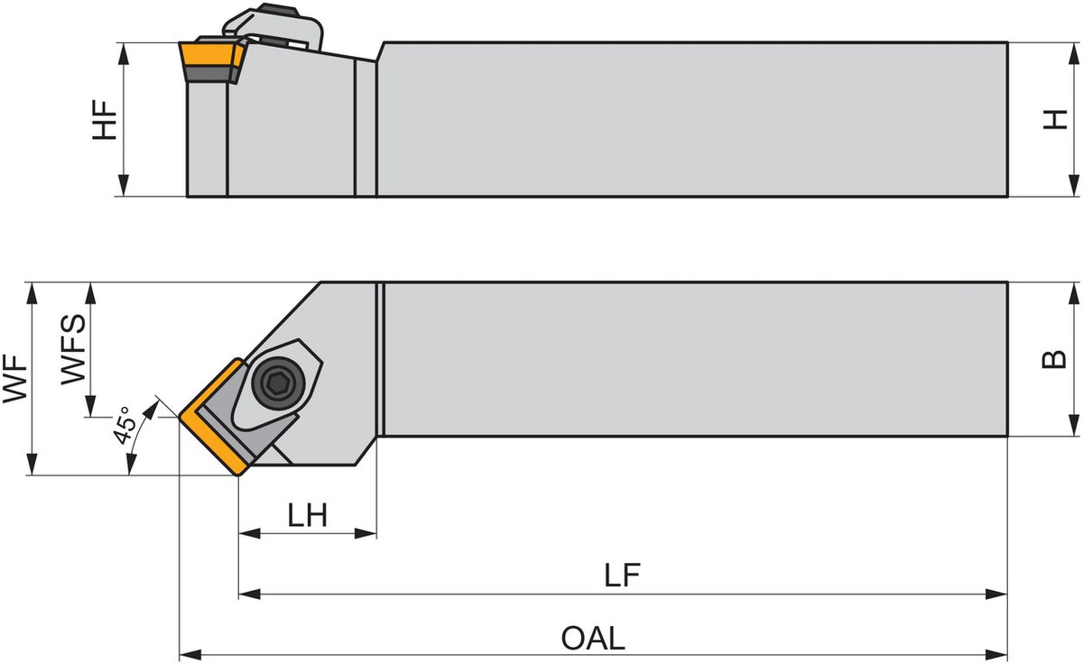 PRAMET Drehwerkzeughalter ISO CSSPR 2020 K 12 Rechtslauf 125 mm für SP.. 1203