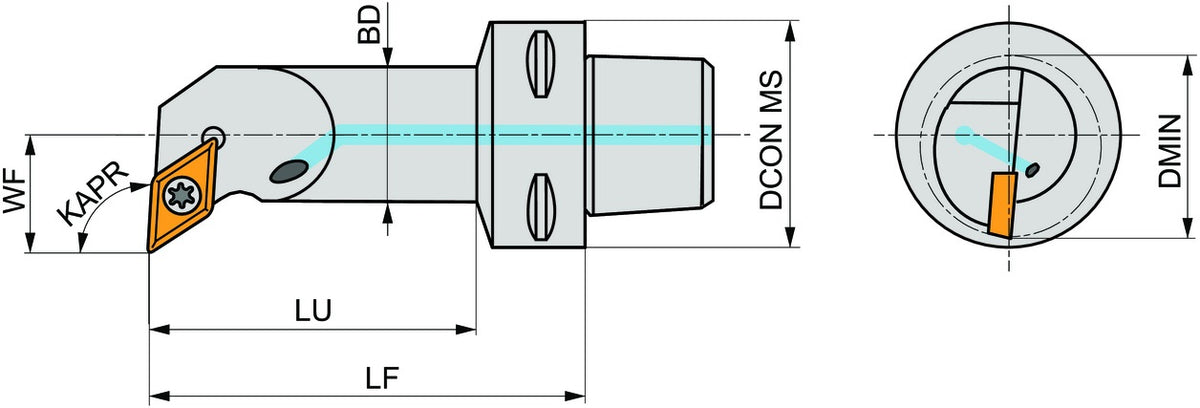 PRAMET Klemmhalter ISO C3-SDUCR-11065-07, D.50mm, Polygonkupplung, Rechtslauf – Präzisionswerkzeug für Drehoperationen