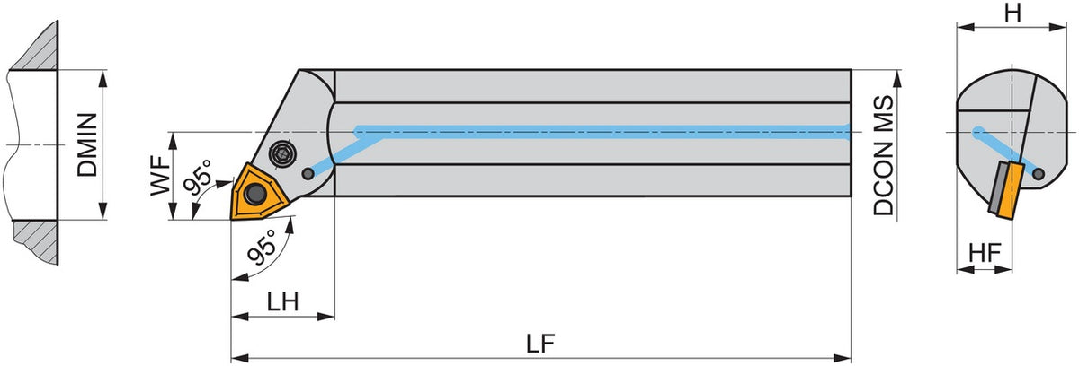 PRAMET Bohrstange ISO A25R-PWLNL 0604 D.25mm Linkslauf für präzises Innendrehen