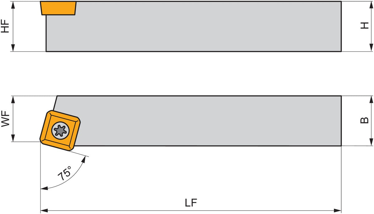 PRAMET Drehwerkzeughalter ISO SSBCL 1616 H 09 – Linkslauf, 100 mm, Schraubklemmung
