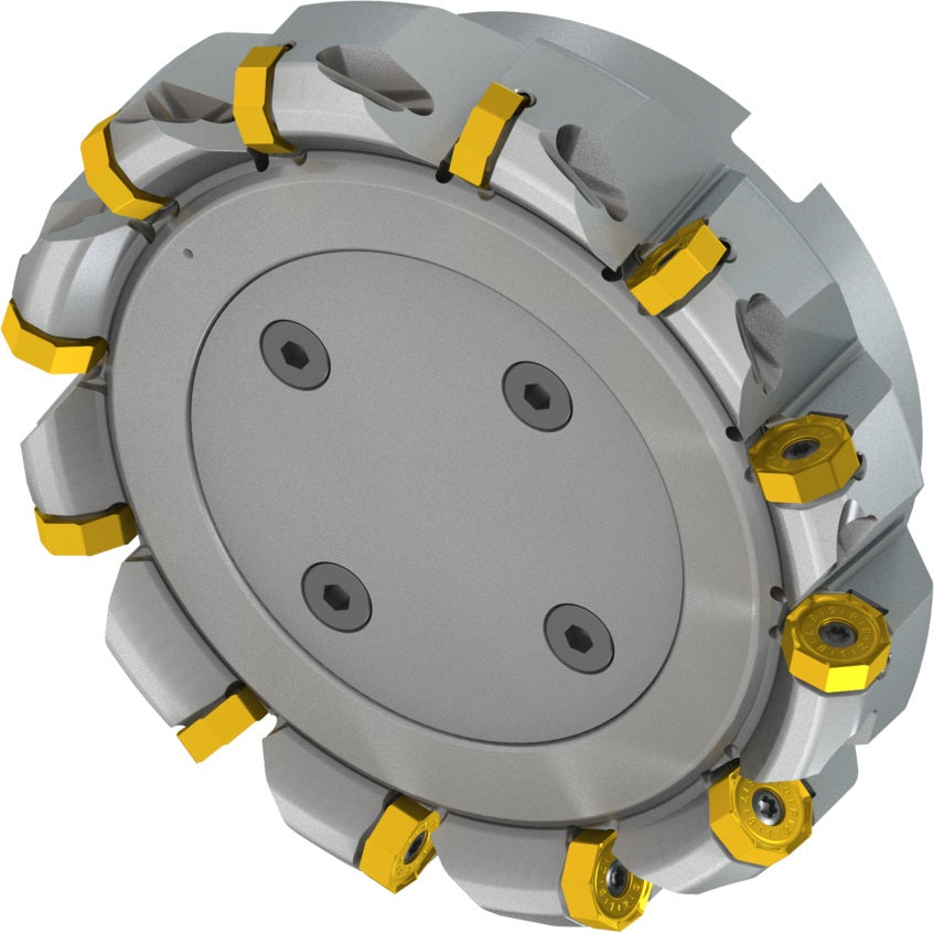 PRAMET Planfräser ISO 100A08R-S45ON06-C D.32mm Schneid-D.110,8mm – Doppelt negative Geometrie, 8 Wendeplatten