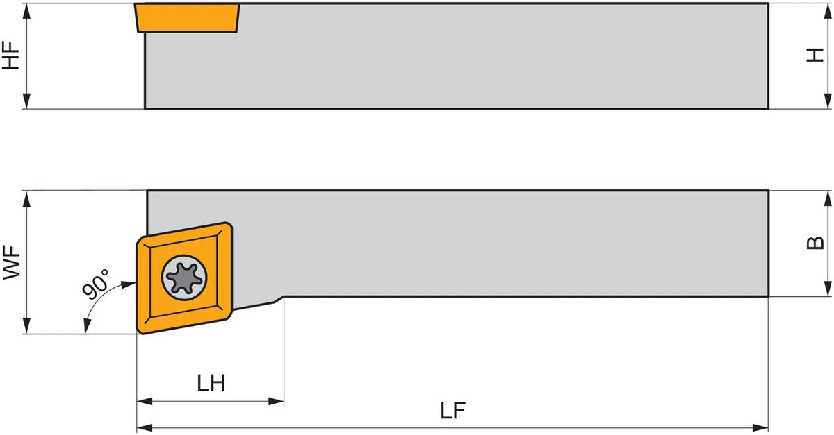 PRAMET Drehwerkzeughalter ISO SCFCR 1212 F 09 – Schraubklemmung für CC.. 09T3.. Wendeschneidplatten