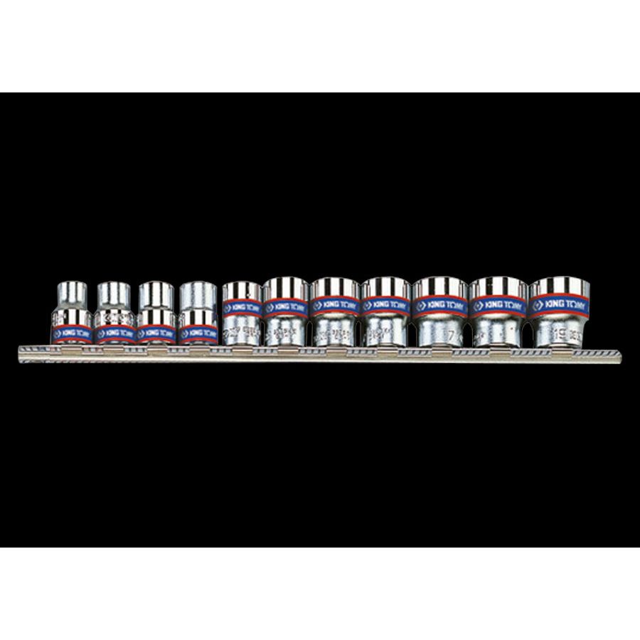 KING TONY Profi-Werkzeuge - 1/4" Steckschlüssel-Set, metrisch, Steckleiste - 11 tlg. 2011MR