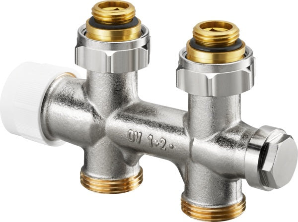 Oventrop Multiblock T Zweirohrarmatur 3/4 Zoll Durchgang – Regeln, Absperren, Entleeren