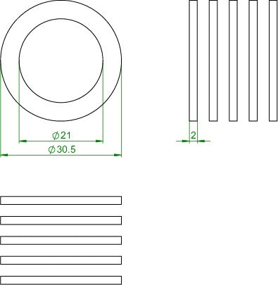 OVENTROP Dichtungssatz 5 Stück für G 3/4 Verschraubung – Ø 24 x Ø 16 x 2 mm