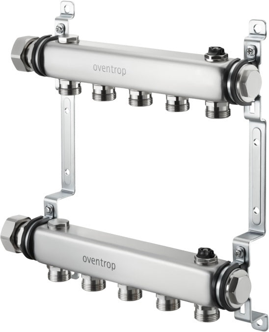 OVENTROP Multidis SH Edelstahl-Verteiler für Heizkörperanbindung G 3/4Z AG 2 Kreise