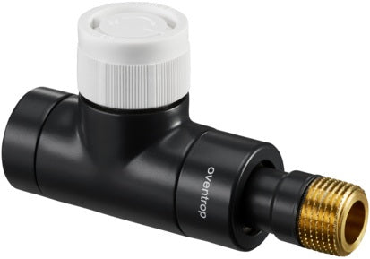 OVENTROP Thermostatventil Baureihe E DN 15, 1/2 Zoll, PN 10, Durchgang, anthrazit – voreinstellbar