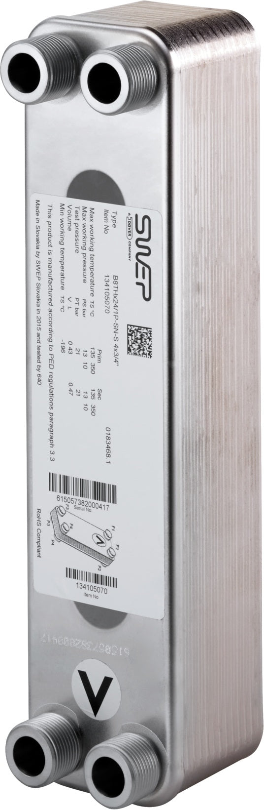 OVENTROP Regudis W-HTF Wärmeübertrager kupfergelötet, 16 Platten, 12 l/min