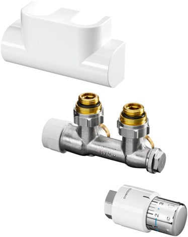 OVENTROP Multiblock T Badheizkörper-Anschluss-Set 5 DG Edelstahl-Design