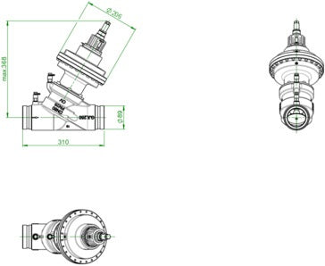OVENTROP Cocon QFC Regulierventil DN 65 PN 25 mit Rollnut – Druckunabhängig, 5-20 m³/h