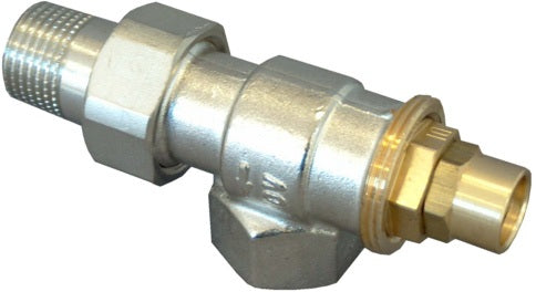 OVENTROP Rücklauftemperaturbegrenzer Rücklauf-Axial DN 10, 3/8 Zoll – Messing, vernickelt, mit Frostschutz