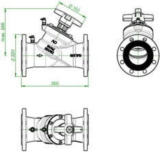 OVENTROP Hydrocontrol VFC Strangregulierventil PN 16 DN 20 Flansch – Grauguss, mit Messventilen