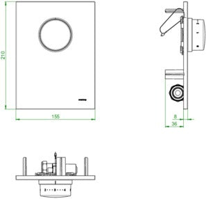 OVENTROP Abdeckung mit Thermostat Echtglas weiß für Unibox T-RTL