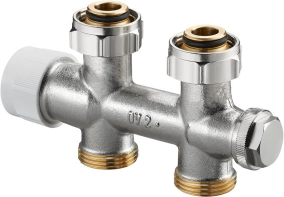 Oventrop Multiblock T Zweirohrarmatur 3/4 Zoll Durchgang – Regeln, Absperren, Entleeren