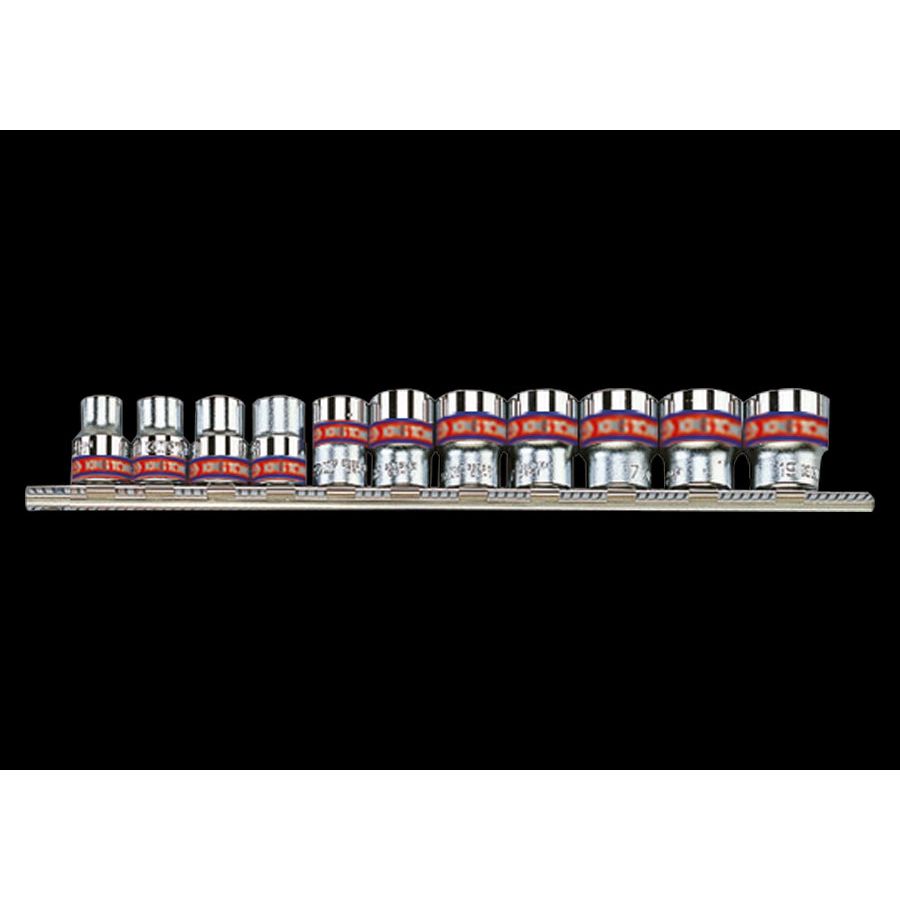 KING TONY Profi-Werkzeuge - 1/4" Steckschlüssel-Set, Zoll, Steckleiste - 11 tlg. 2011SR