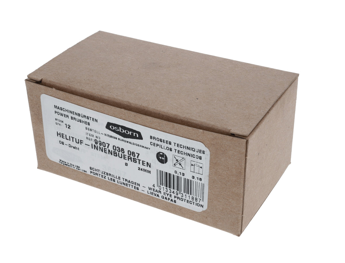 OSBORN HELITUF Innenbürste Ø10 mm – Stahldraht 0,13 mm, 3,4 mm Schaft, 89 mm
