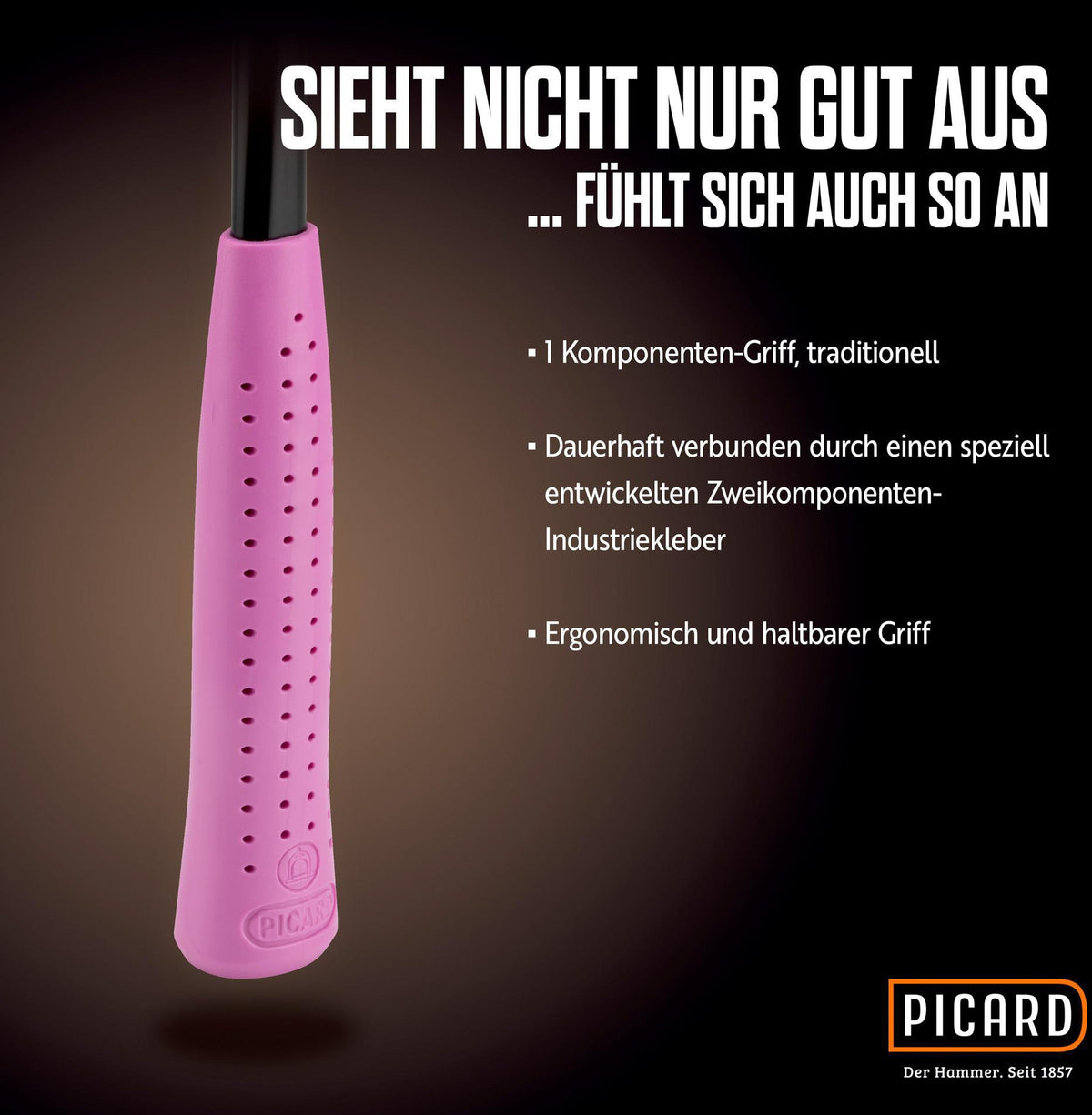 Picard Latthammer Pink Edition Nr.626M mit Magnet, 600g Kopf, DIN 7239