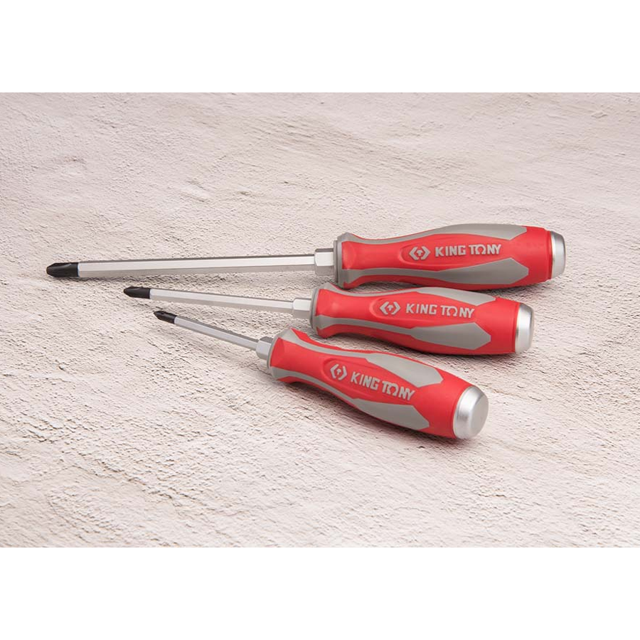 KING TONY Profi-Werkzeuge - PHILLIPS®-Schraubendreher, durchgehende Klinge - PH2 150mm 14610206R