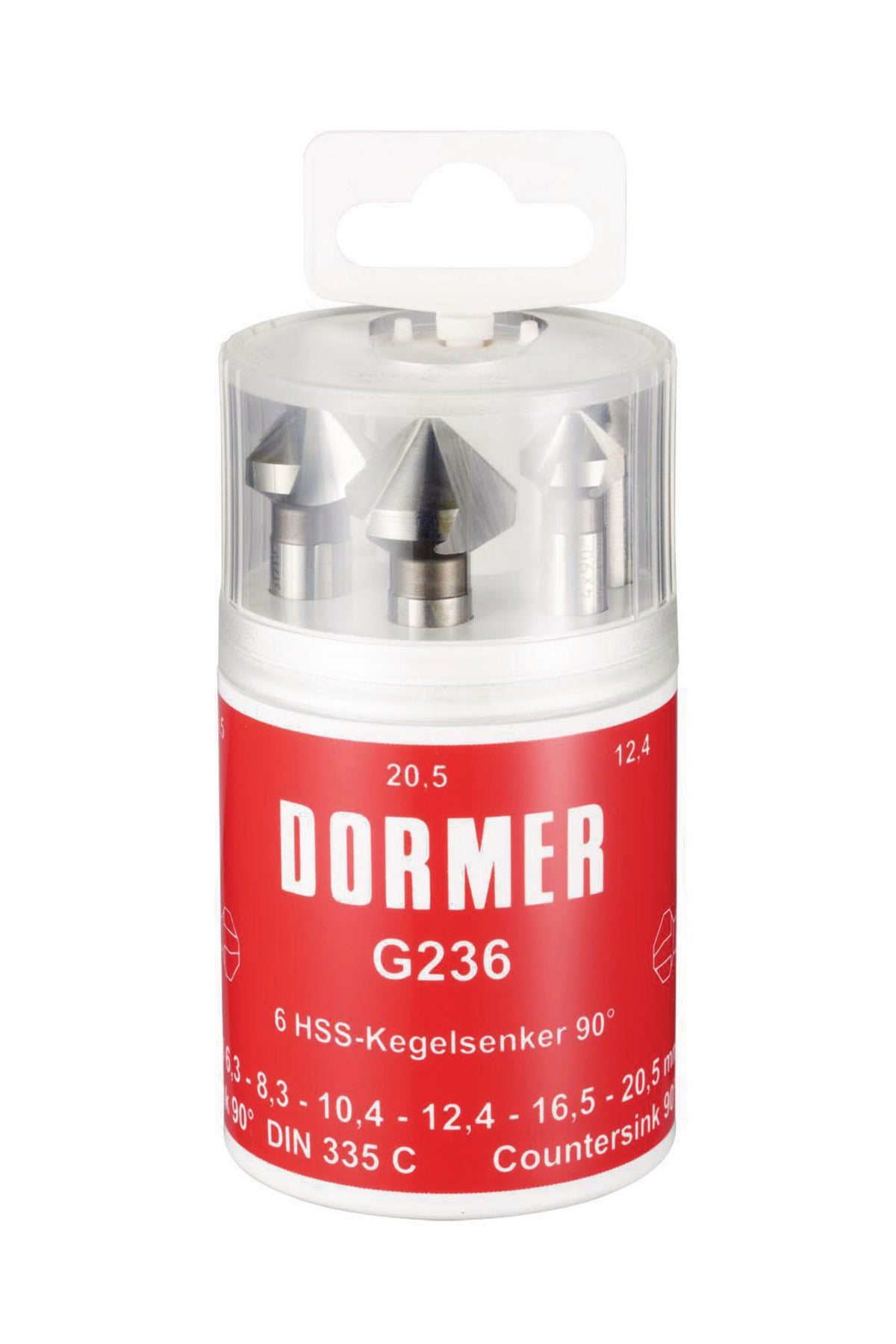 DORMER Kegelsenkersatz DIN 335C 90° HSS 6-tlg. Runddose G136